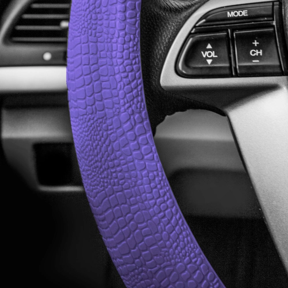 Snake Pattern Silicone steering wheel cover Purple