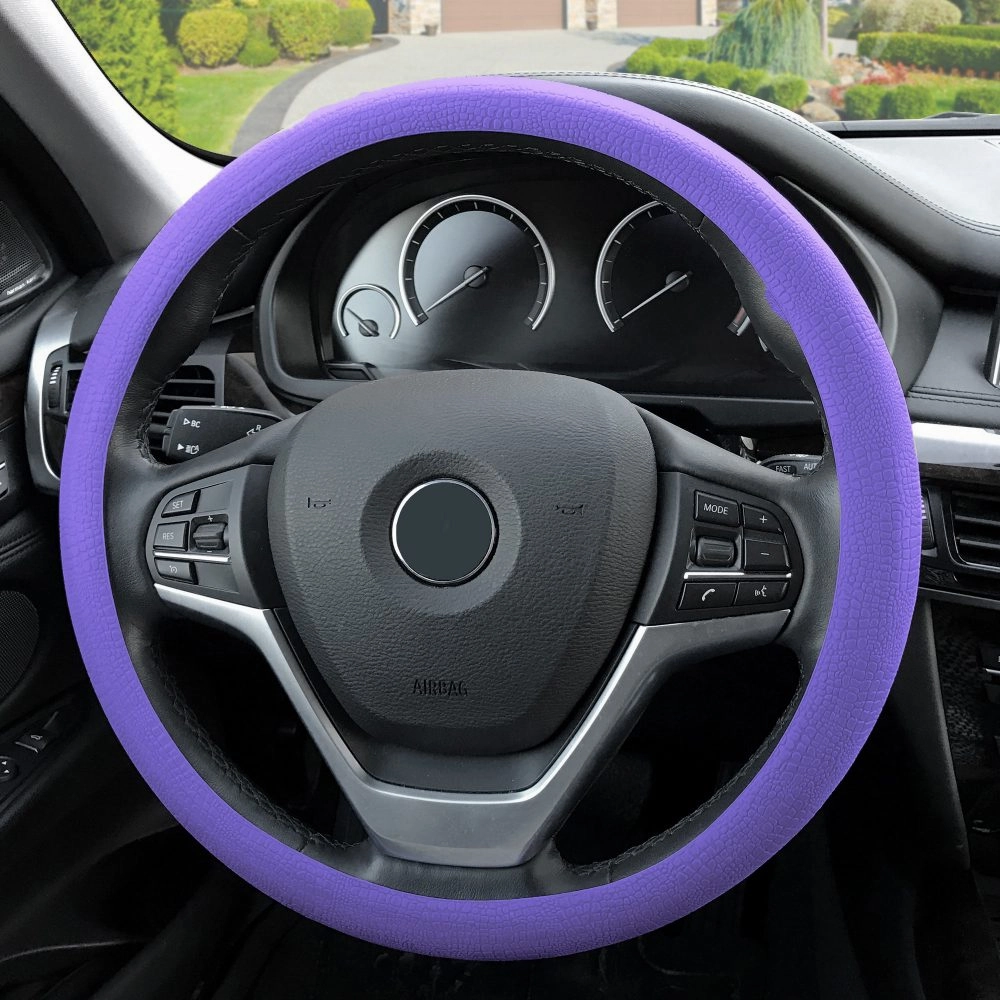 Snake Pattern Silicone steering wheel cover Purple