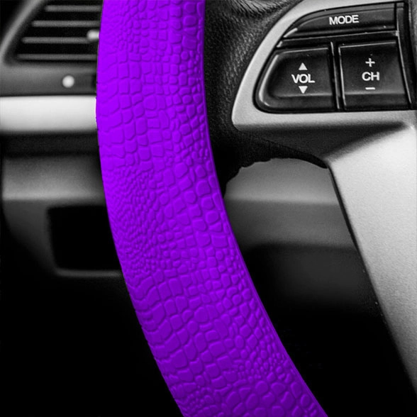 Snake Pattern Silicone steering wheel cover Purple