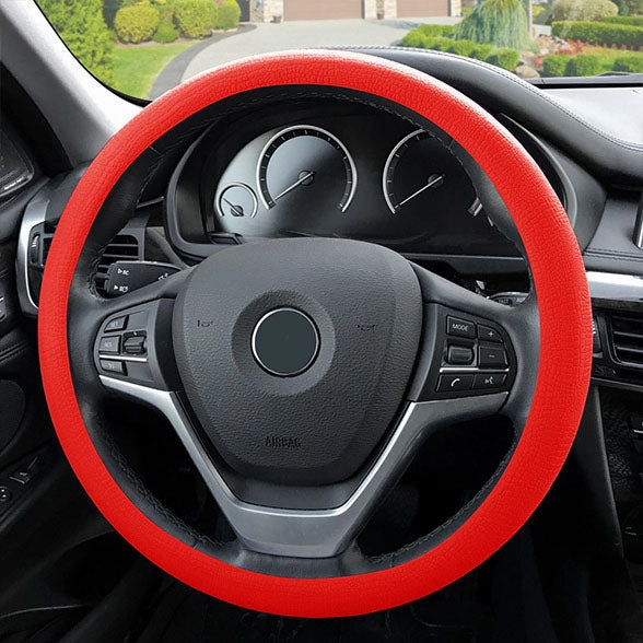 Snake Pattern Silicone steering wheel cover Red