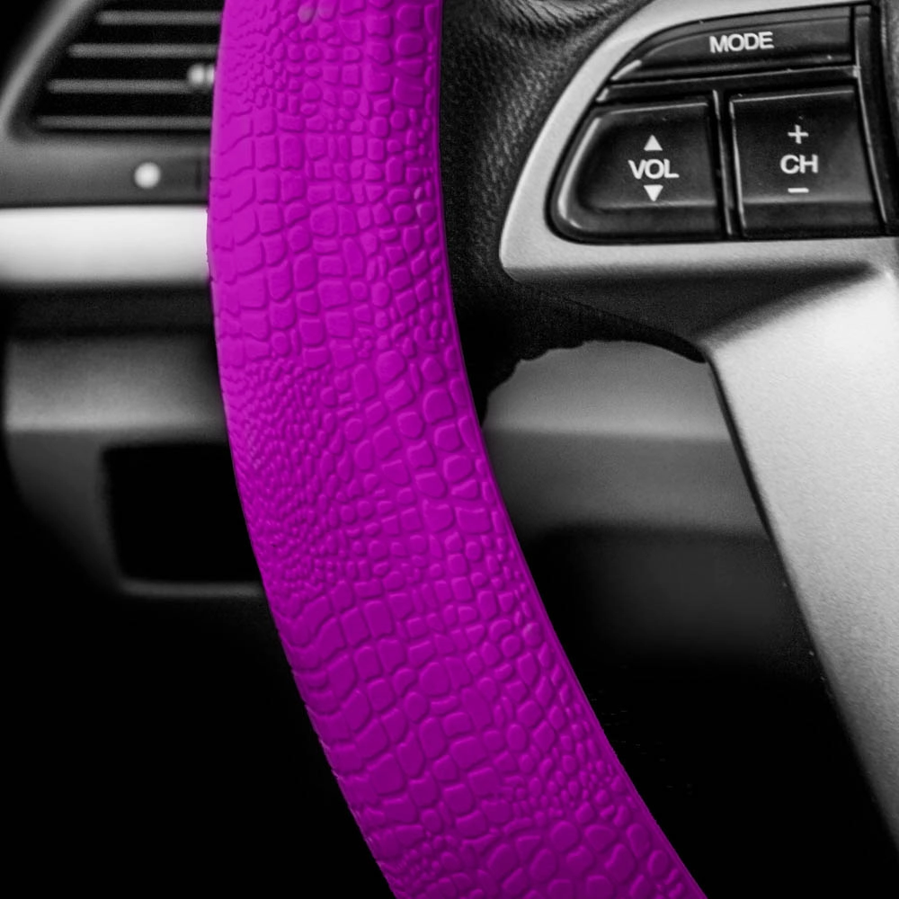 Snake Pattern Silicone steering wheel cover Violet