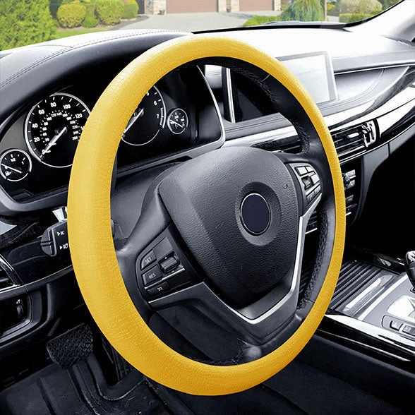 Snake Pattern Silicone steering wheel cover Yellow