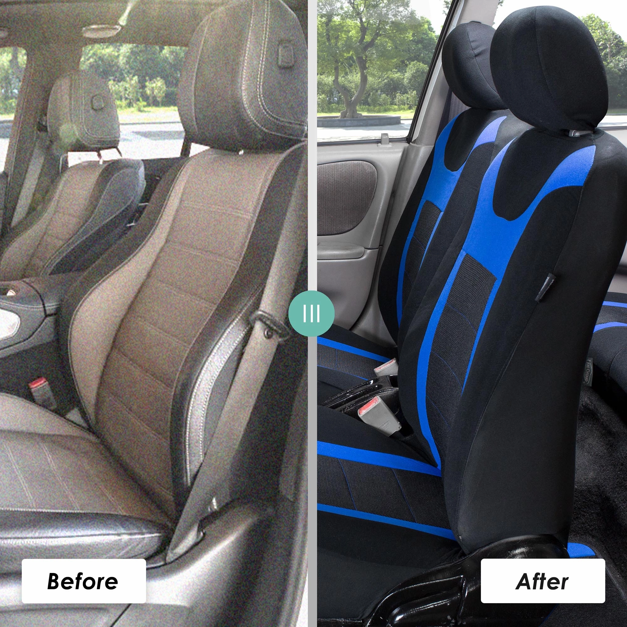 Sports Seat Covers - Rear Blue
