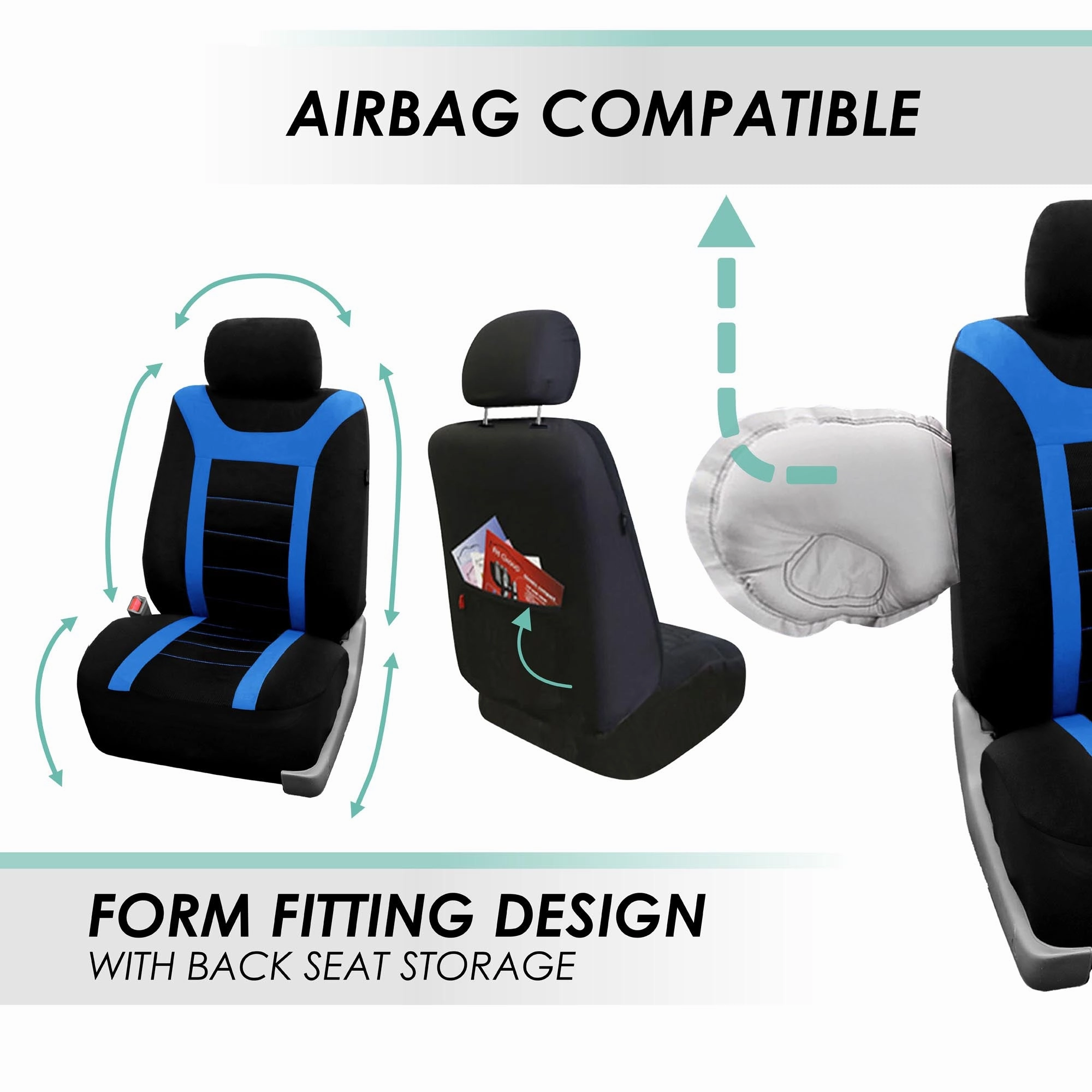 Sports Seat Covers - Rear Blue