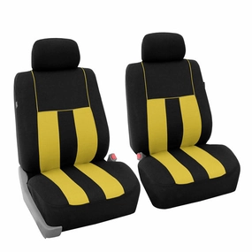 Striking Striped Seat Covers - Front Set Yellow