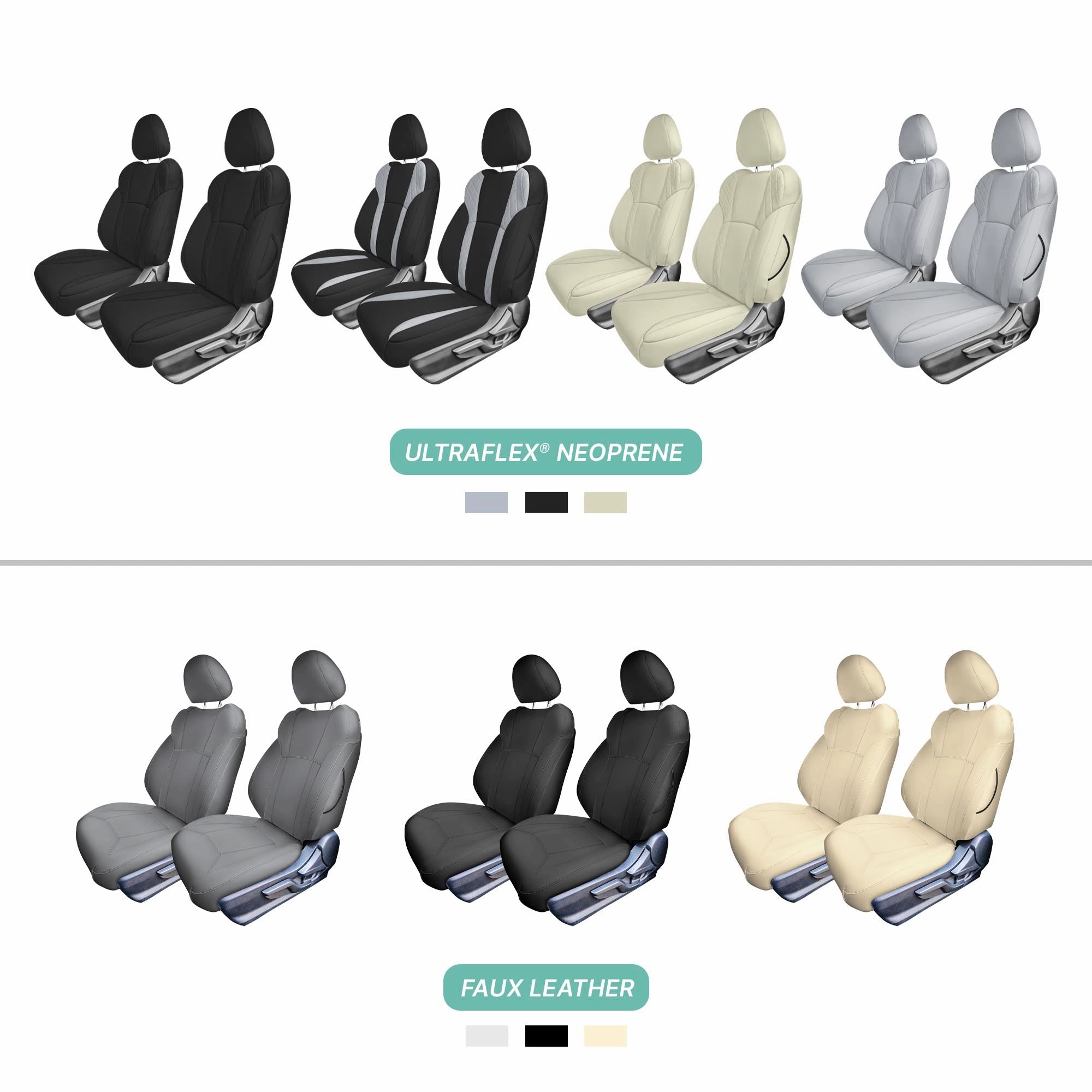 Subaru Forester 2019-2024 - Front Set Seat Covers - Beige Faux Leather