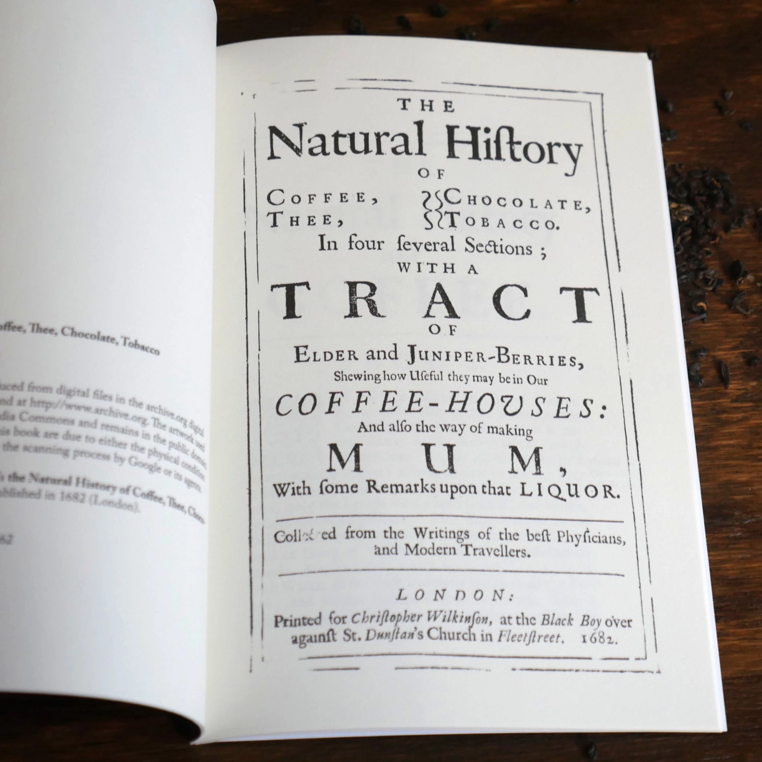 The Natural History of Coffee. Chocolate. Tea. and Tobacco