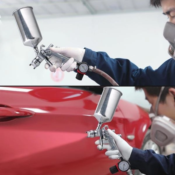 TheLAShop 2 Sprayer HVLP Spray Kit Auto Paint Gavity Feed Silver