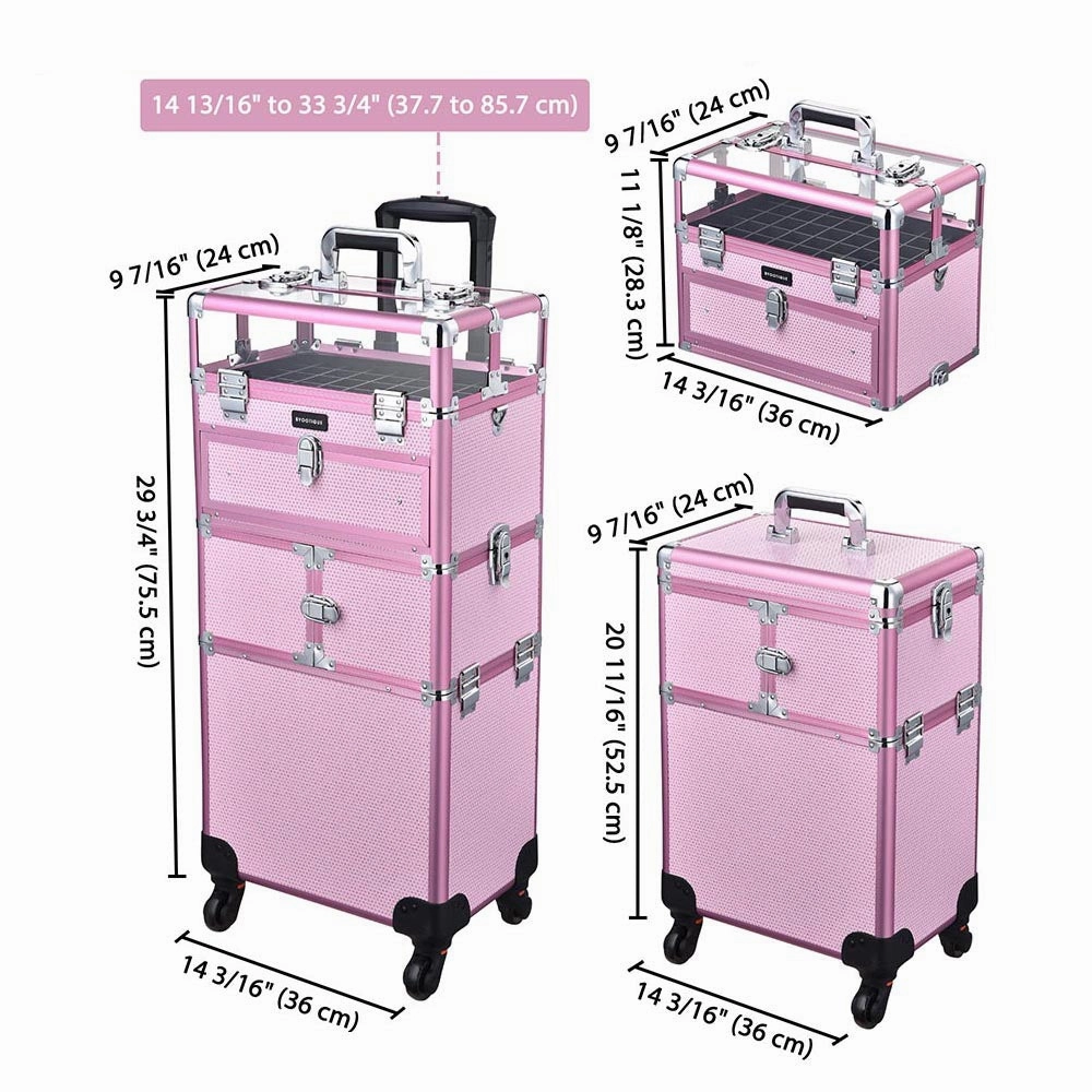TheLAShop Rolling Makeup Case Nail Case with Drawer