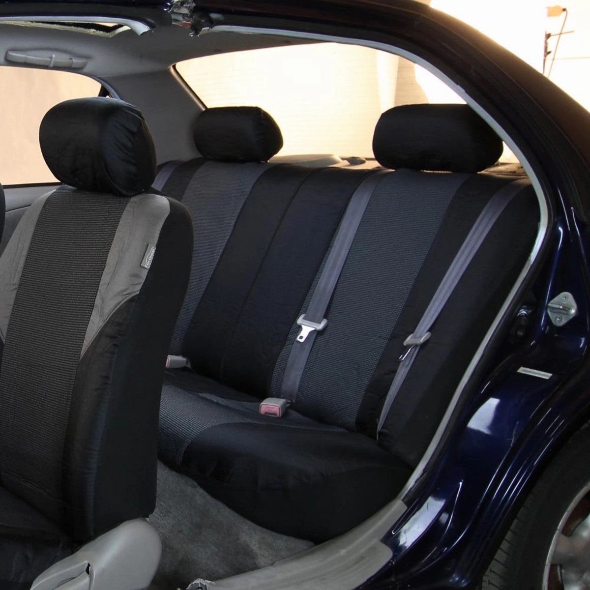 Timeless Cross Weave Seat Covers - Rear Gray