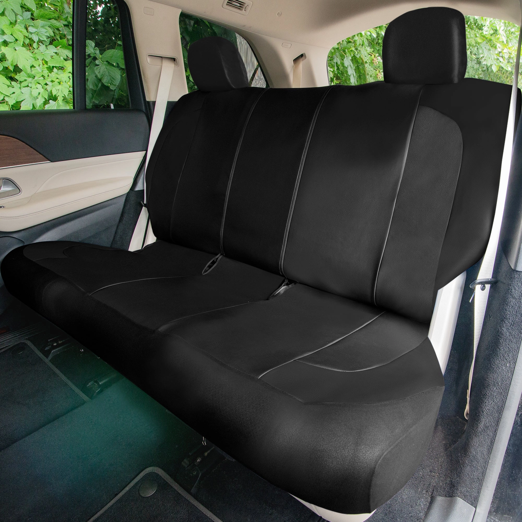 TLH Universal Fit Car Seat Cover - Full Set of Automotive Seat Covers Black