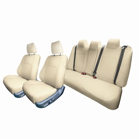 Toyota Camry LE | SE | XSE | XLE  2012-2017 - Full Set Seat Covers - Beige Faux Leather