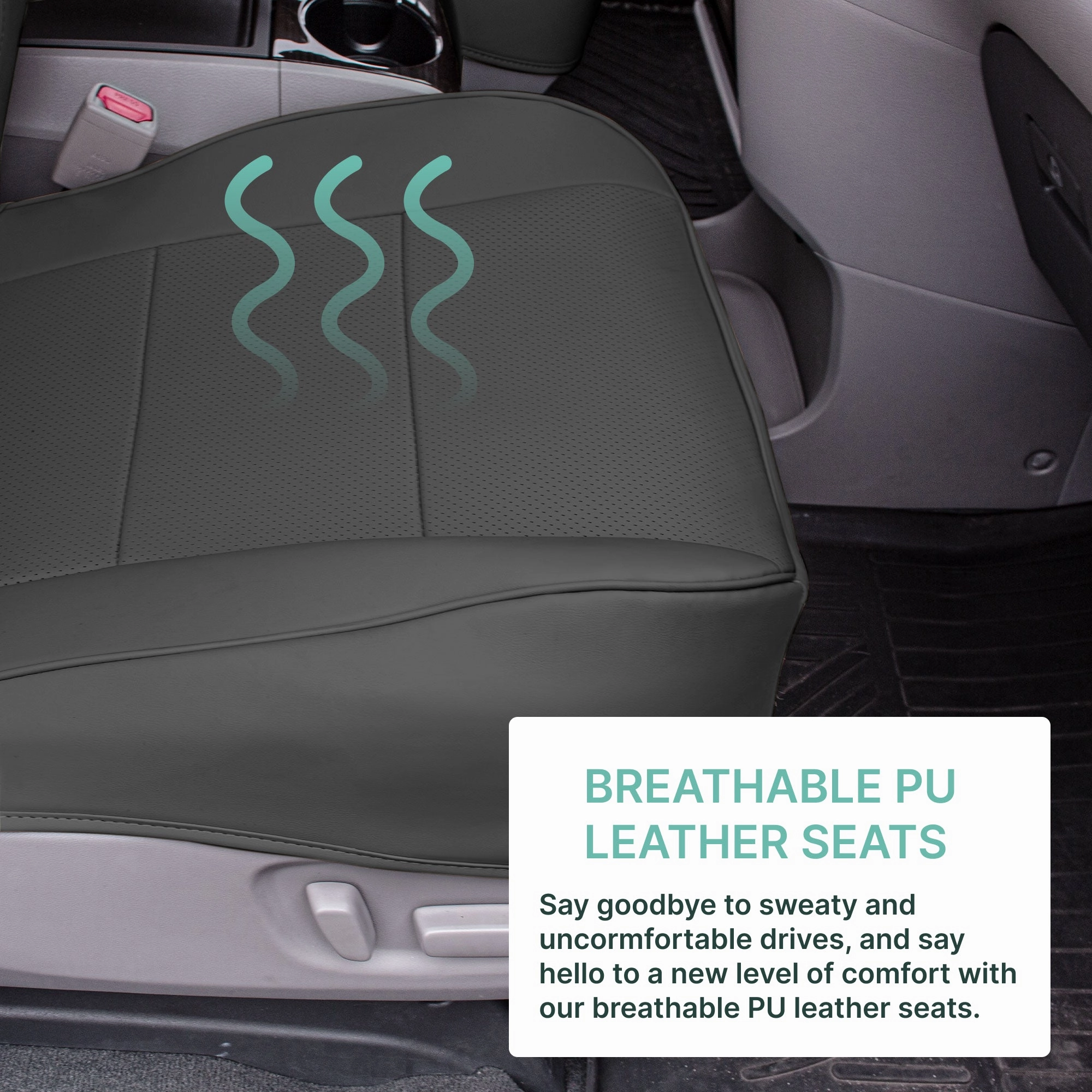 Toyota Sienna 2011 - 2020 - Front Set Seat Covers - Black Faux Leather