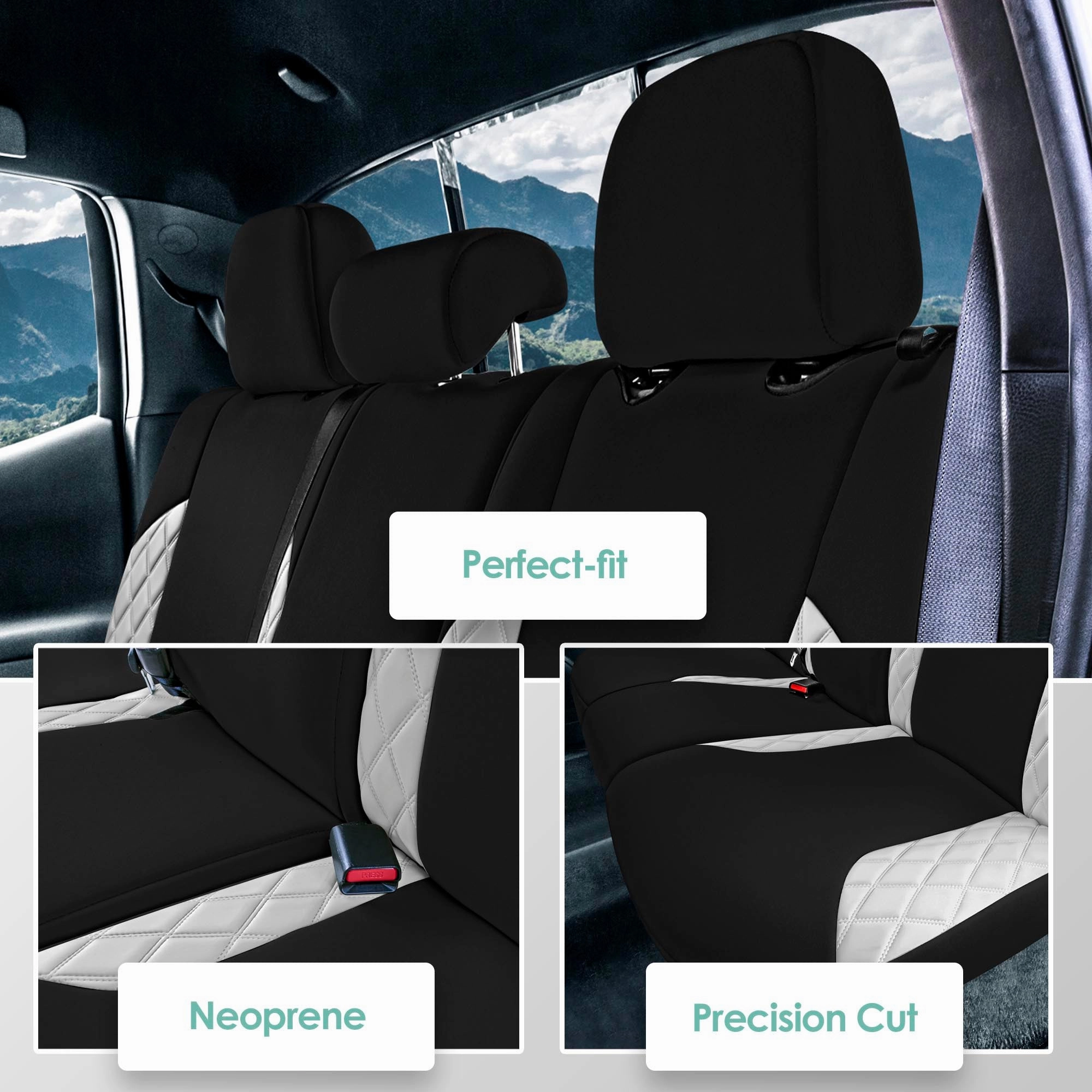 Toyota Tacoma - 2016-2023 - Rear Set Seat Covers - Gray Ultraflex Neoprene