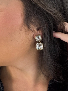 Two-Tier Crystal Dangle Earring
