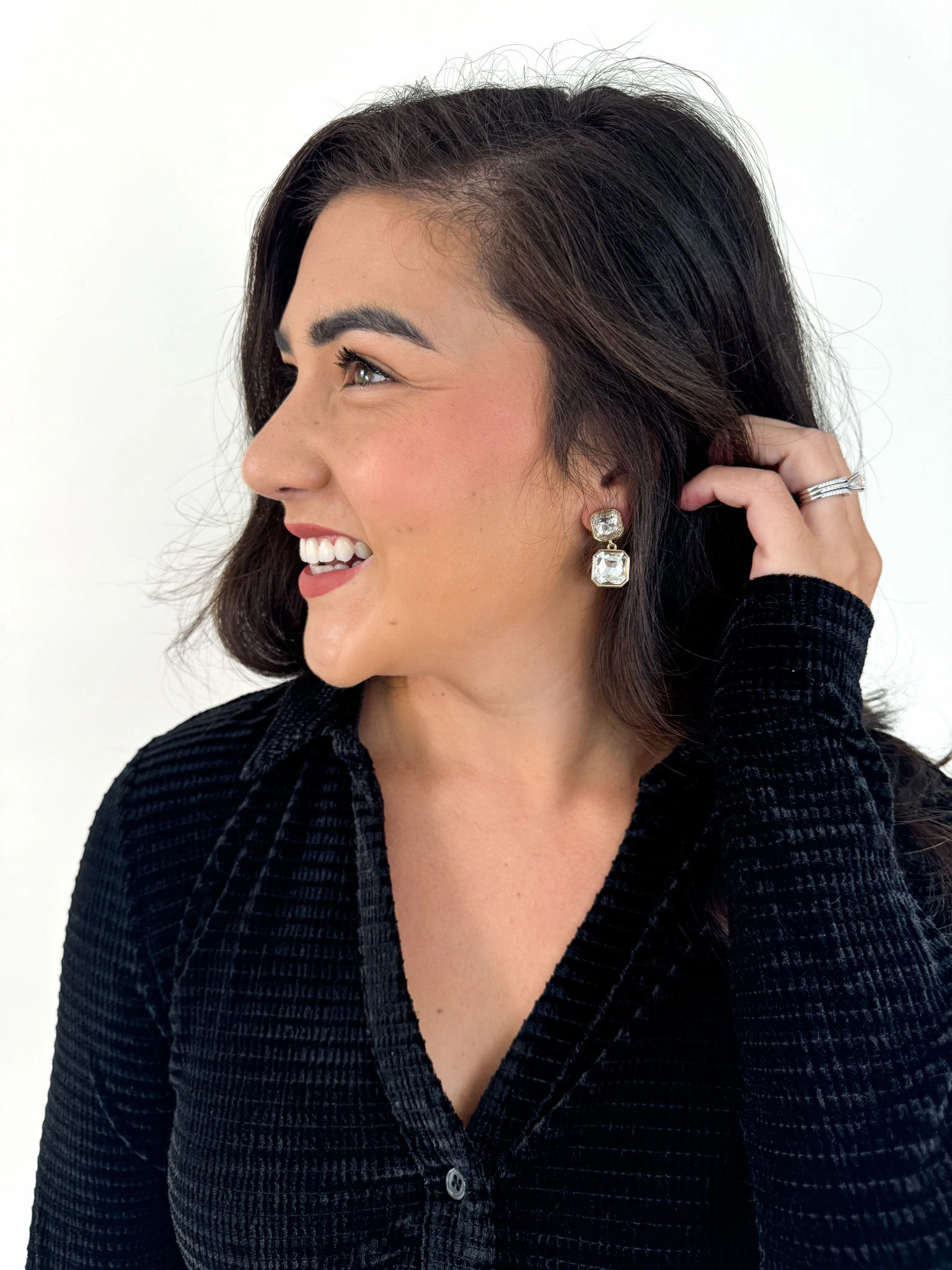 Two-Tier Crystal Dangle Earring