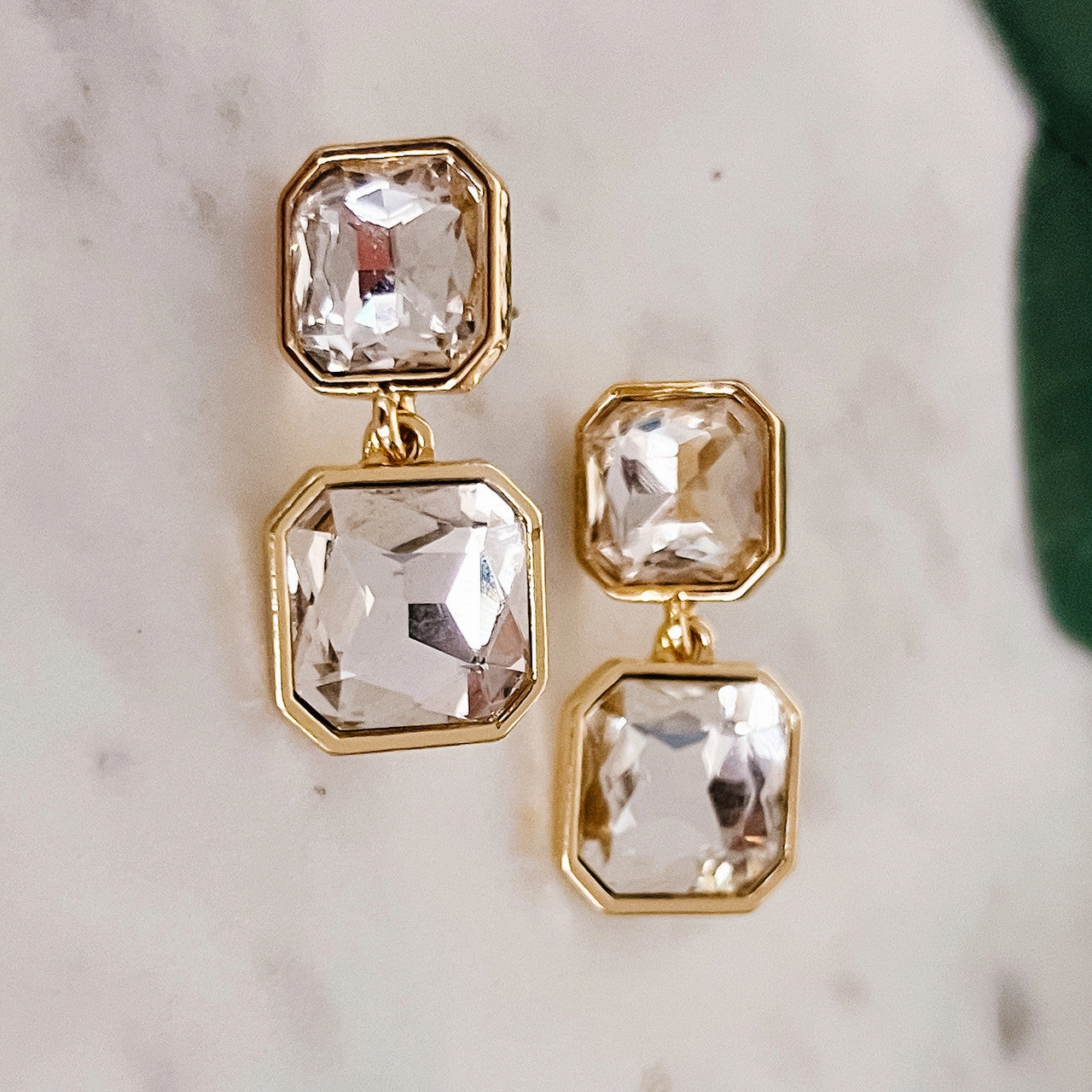 Two-Tier Crystal Dangle Earring