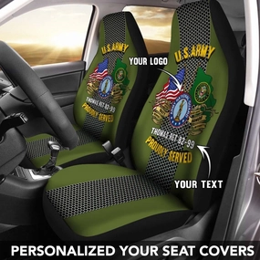 U.S Army Branch - Personalized Car Seat Covers (Set of 2)