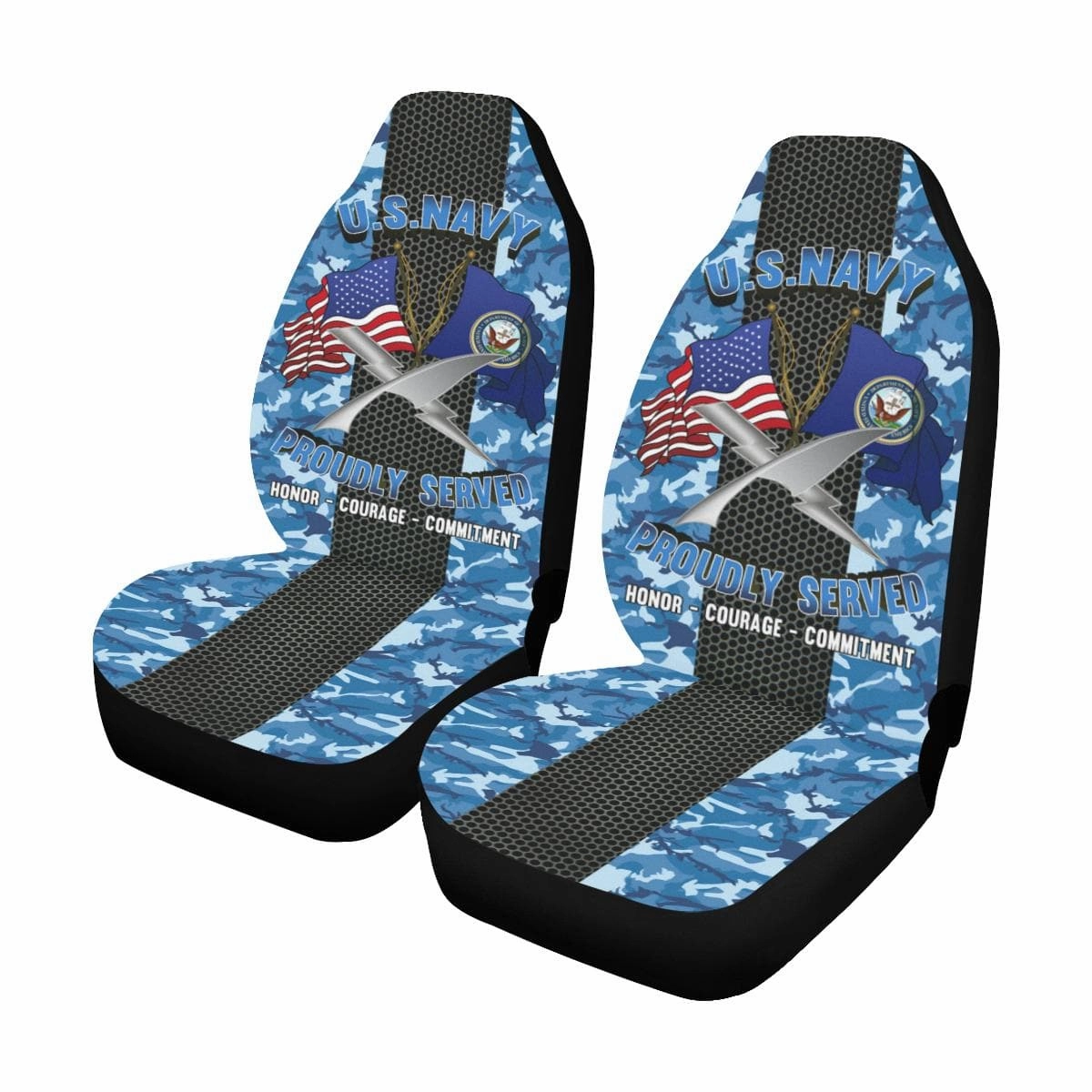 U.S Navy Cryptologic technician Navy CT Car Seat Covers (Set of 2)