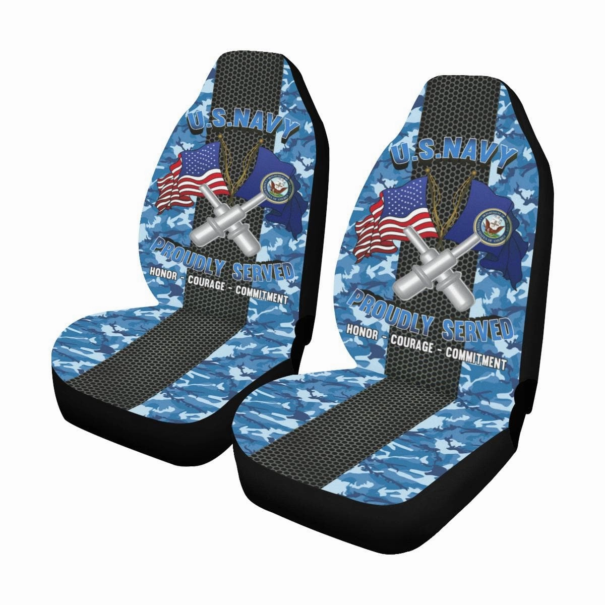 U.S Navy Gunner's mate Navy GM Car Seat Covers (Set of 2)