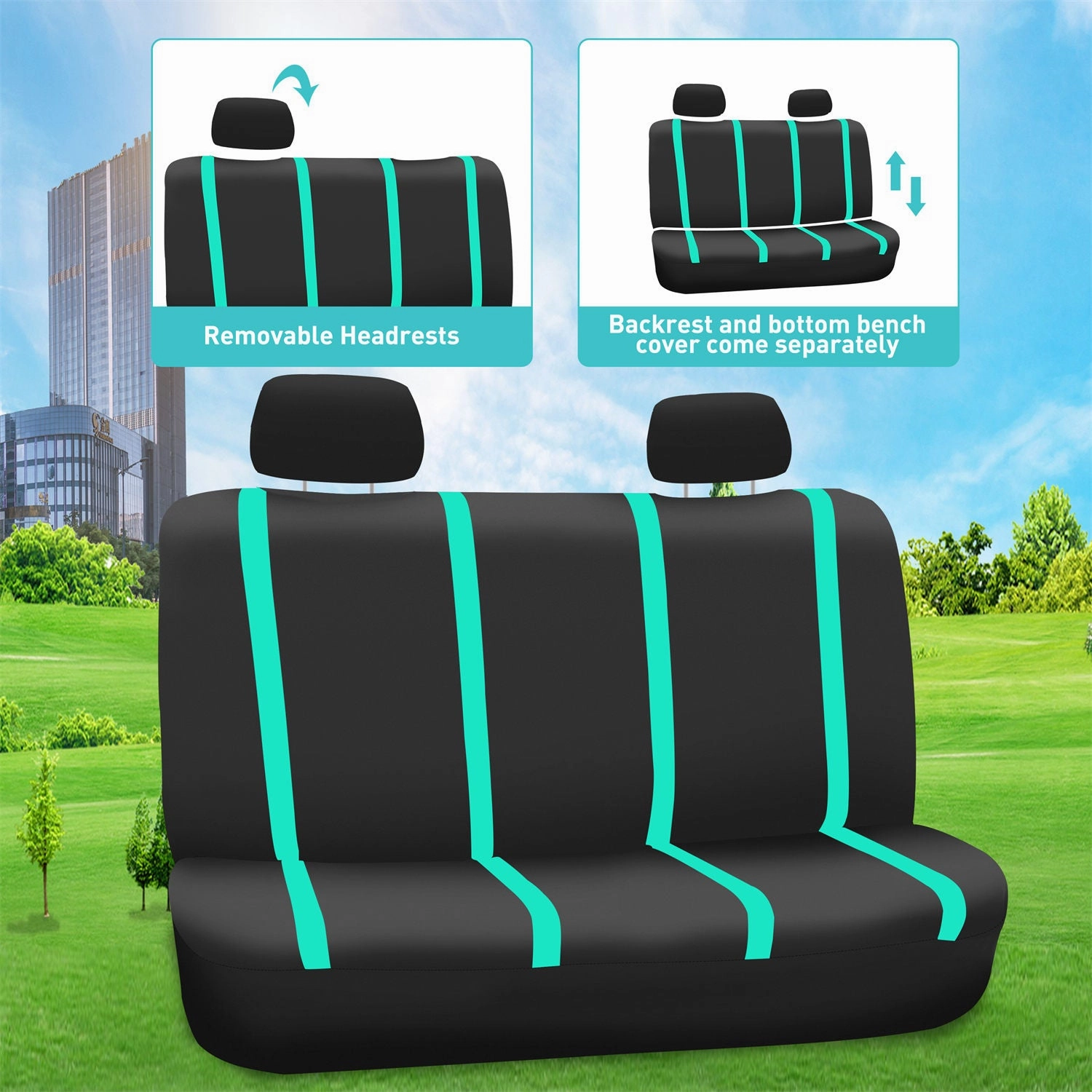 Unique Flat Cloth Seat Covers - Full Set Mint