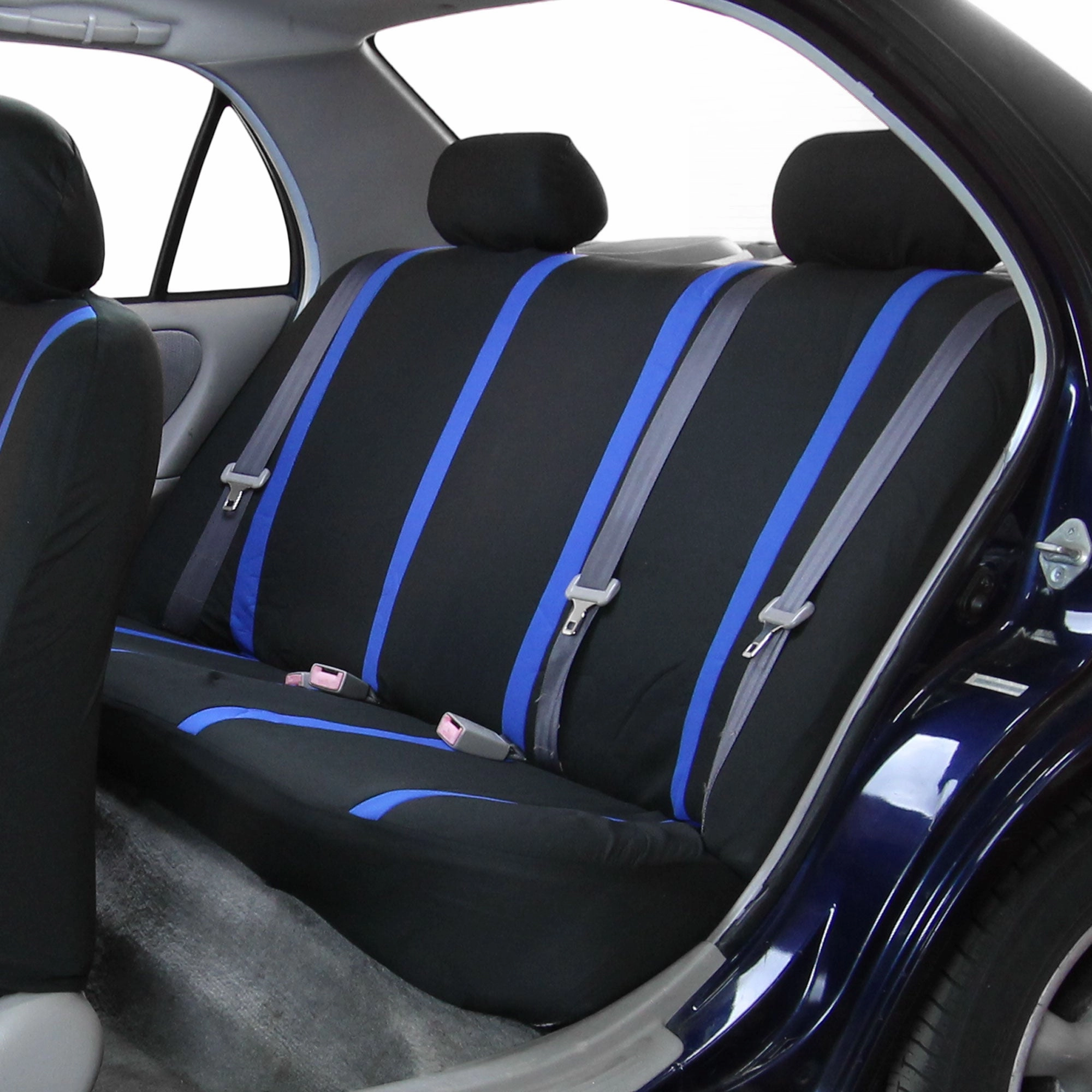 Unique Flat Cloth Seat Covers - Rear Blue