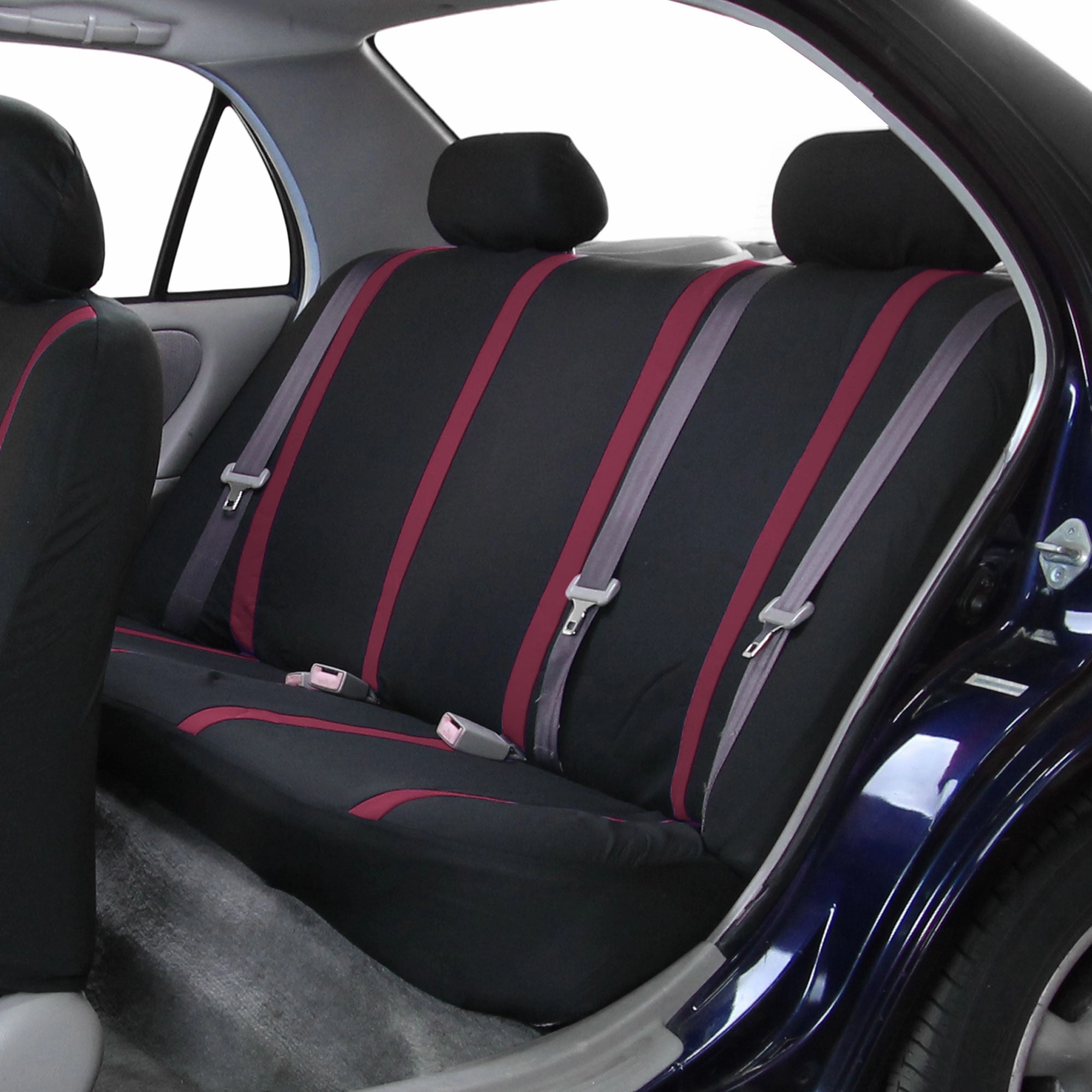 Unique Flat Cloth Seat Covers - Rear Burgundy